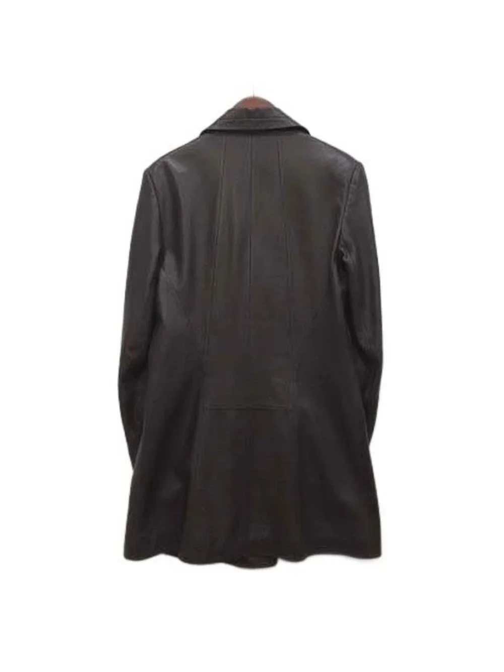 Loewe Nappa Leather Double Breasted Long Jacket Brown 40